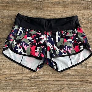 RARE LULULEMON SPEED SHORT POP BOOM JUICE MULTI COLOR/BLACK SIZE 4
